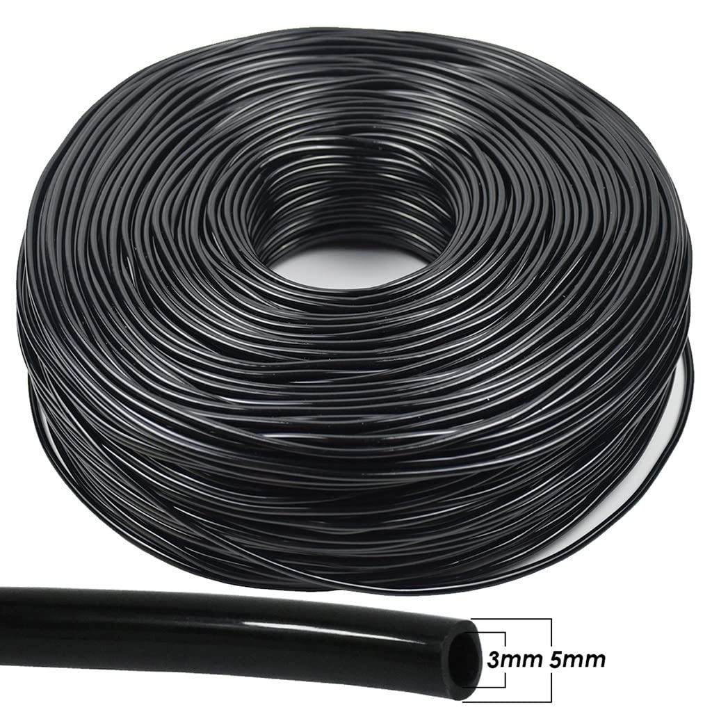 Tubería de riego por Goteo，Tubería Plana Sistema de riego por microgoteo con Manguera de PVC y perforador(65M)