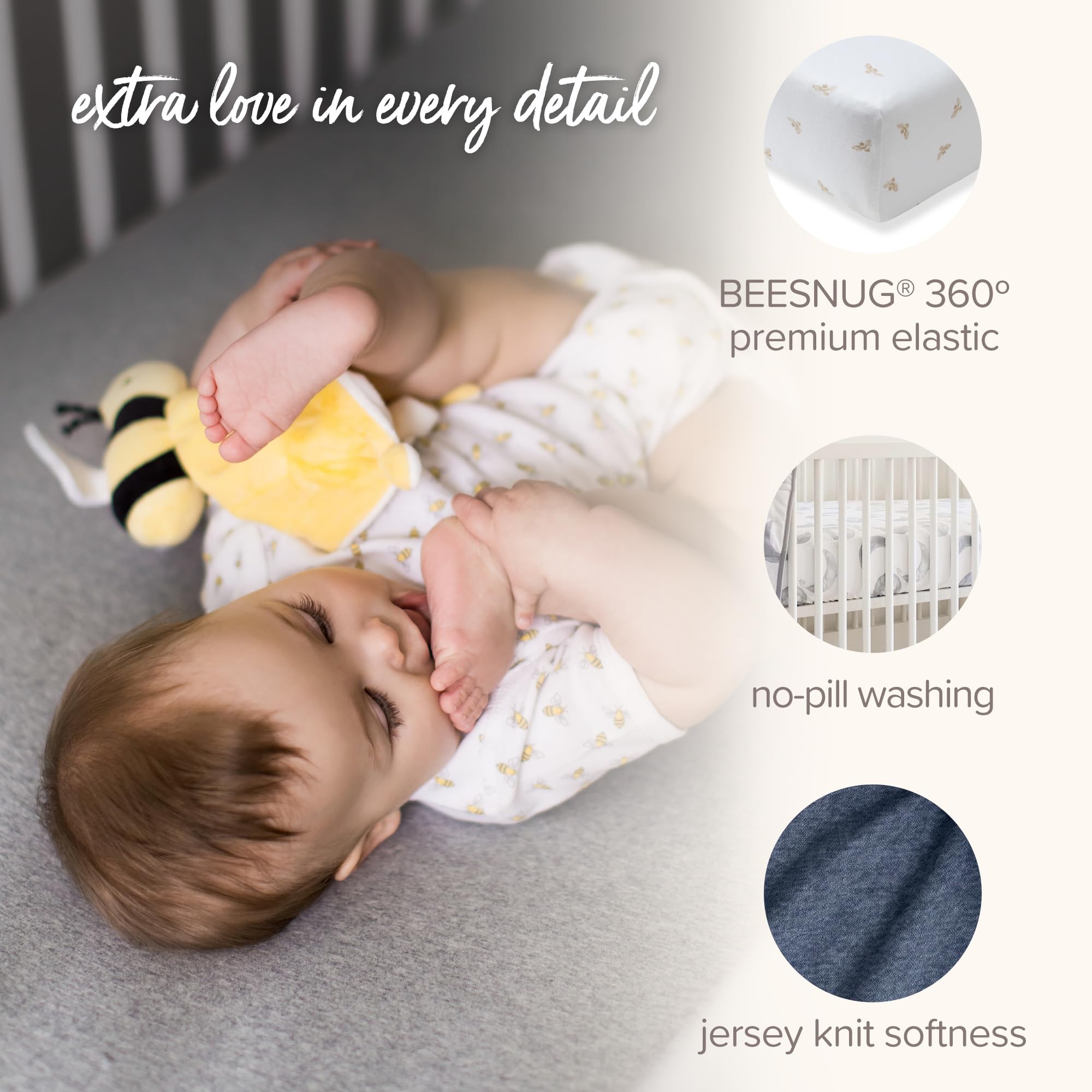 Burt's Bees Baby Niezbędne prześcieradło z bawełny organicznej, oddychające dla chłopców i dziewczynek, standardowe materace do łóżeczka dziecięcego i malucha