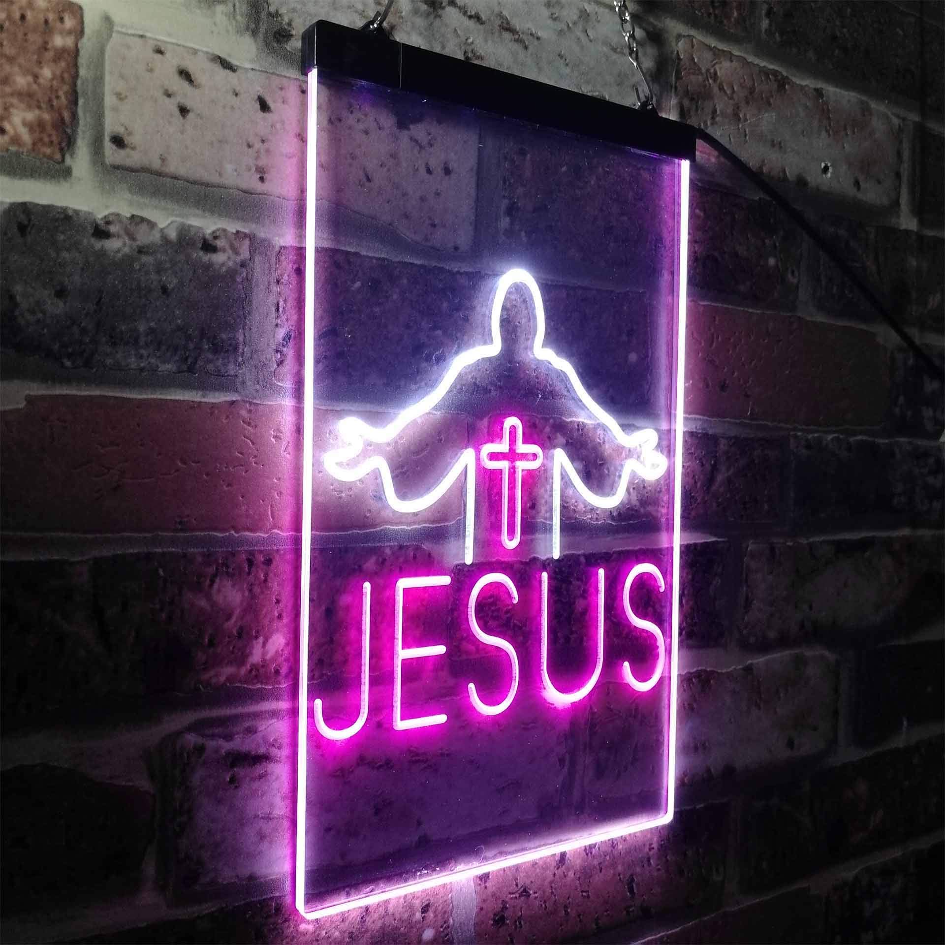 Jesus Saves Cross Home Decoration Night Light Dual Colour