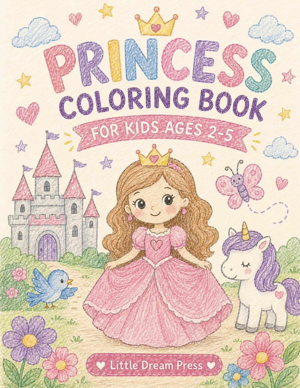 Princess coloring page for kids age 2 - 5: A Cute Toddler Activity Book with Coloring Pages, Mazes & Simple Games (Little explorer: coloring and activity book for little ones)