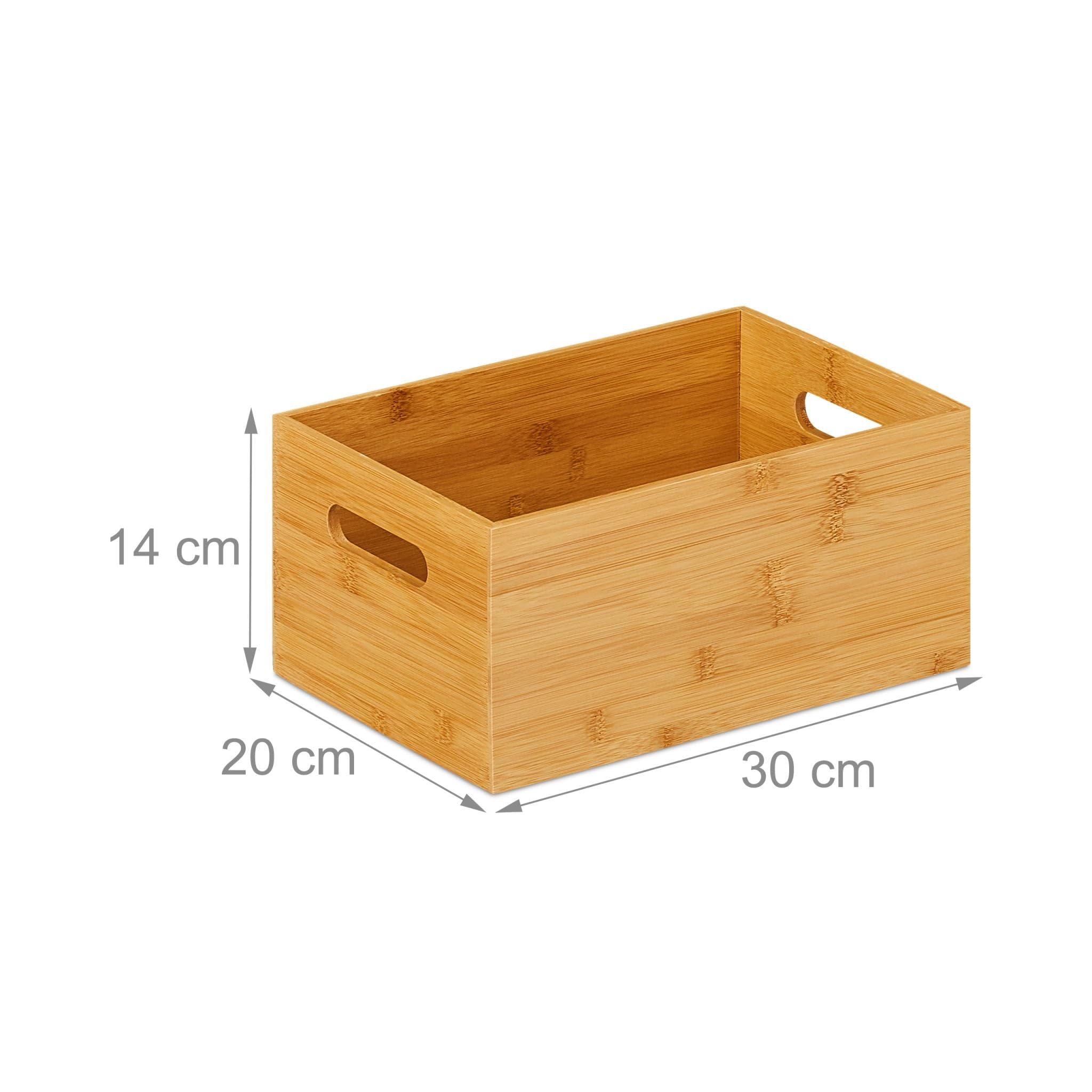 Helloshop26 Scatola portaoggetti multifunzionale soggiorno cucina bagno 14 x 40 x 30 cm in bambù naturale 13_0009737