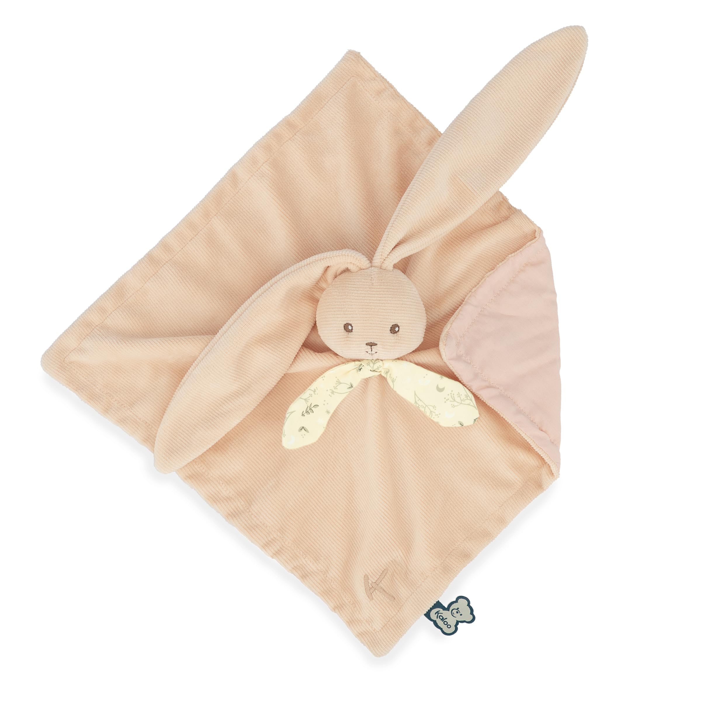KALOO - Lapinoo - przytulanka w kolorze brzoskwiniowym - pluszowa zabawka dla niemowląt - kwadratowa 30 x 30 cm - dwa materiały wiskoza i sztruks bardzo miękki - pudełko prezentowe - od urodzenia,