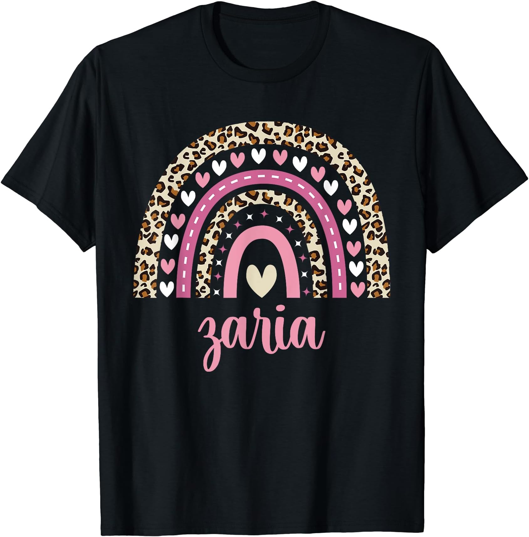 Personalized Zaria CollectionZaria Rainbow Leopard Personalized Zaria Birthday T-Shirt