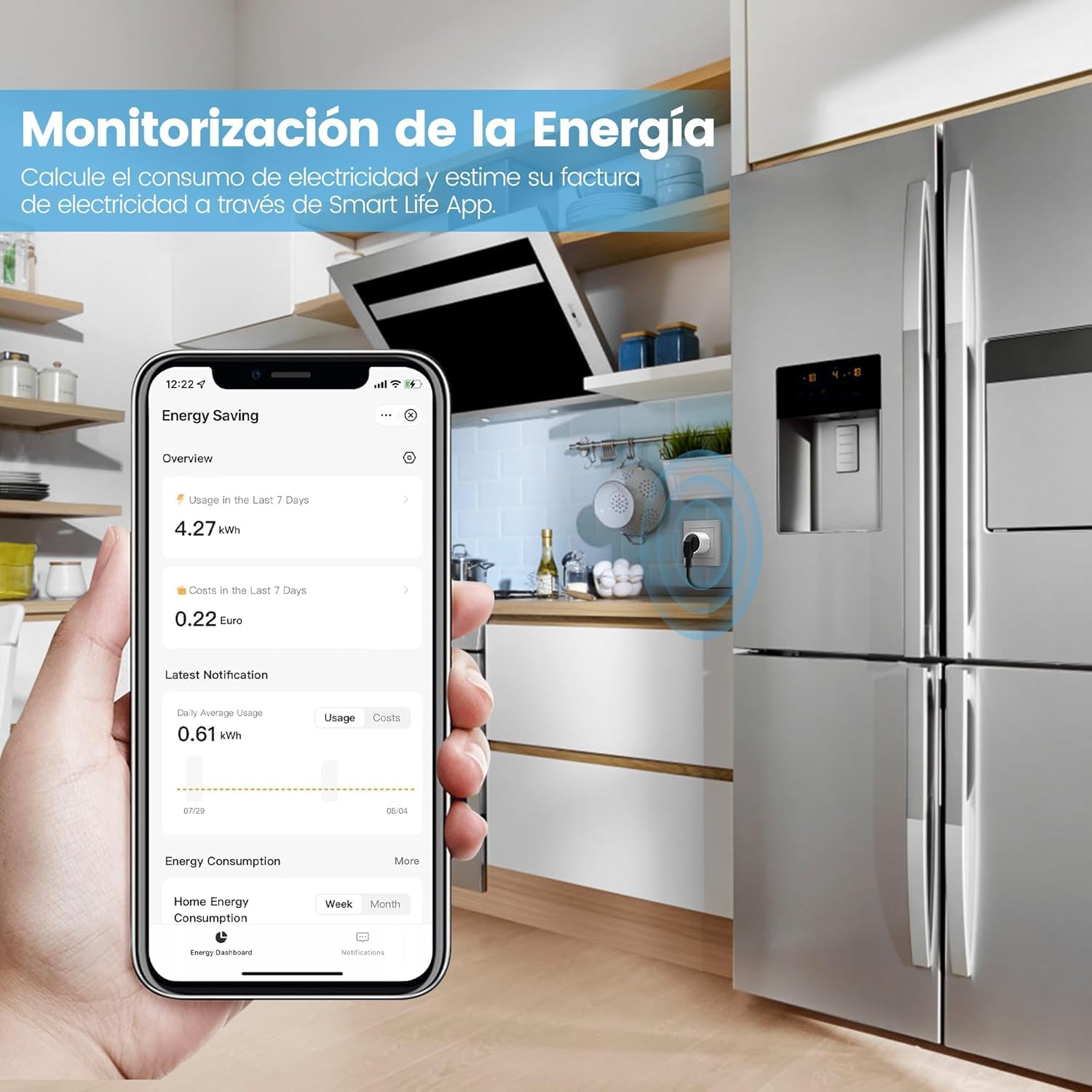 EIGHTREE Gniazdko Wi-Fi, 16 A, inteligentne gniazdko elektryczne z pomiarem prądu, WiFi Plug Smart Home z Alexa, Google Home, 4 sztuki w opakowaniu