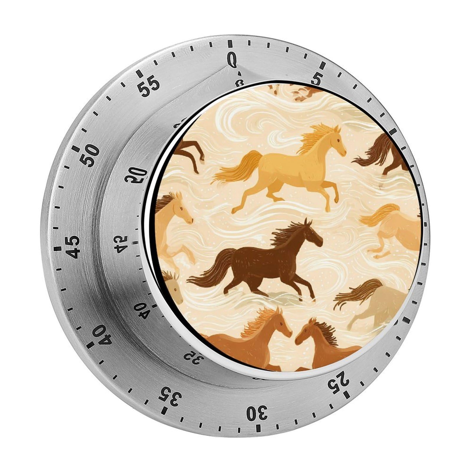 Running Horse Race Mechanical Timer with Alarm for Kitchen Cooking Productivity Stainless Steel Timers