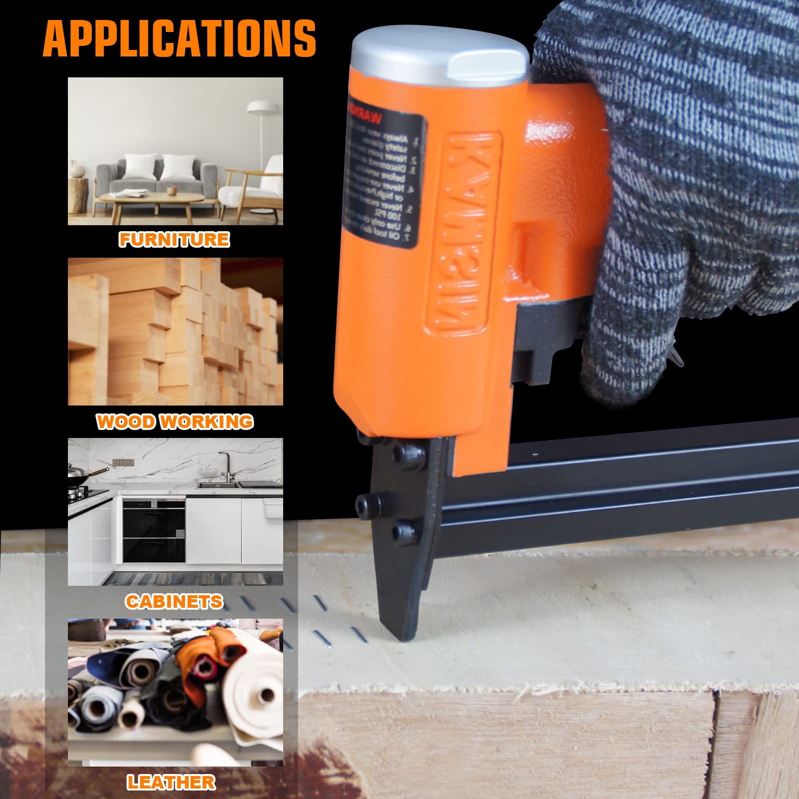 20 cajas – 22GA 71 Series grapas galvanizadas para tapicería de 3/8 pulgadas, corona de 1/4 pulgadas de longitud de la pierna grapas de alambre fino para grapadora neumática de tapicería, pistola de