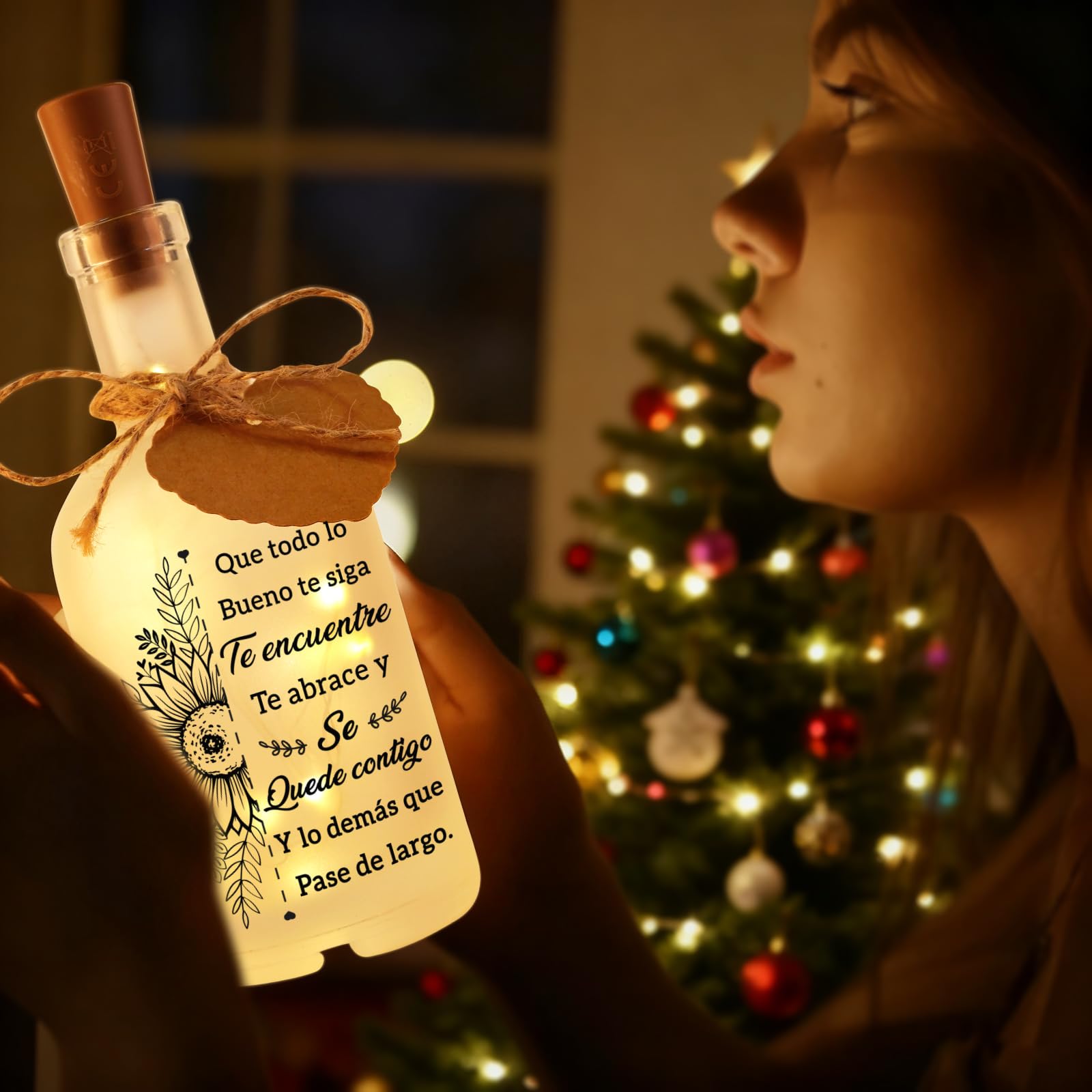 Vetbuosa Regalos Navidad Originales para Mujer, Lámpara de Botella, Regalo de Reyes Mujer Cumpleaños, Regalo Amiga, Mama, Hermana