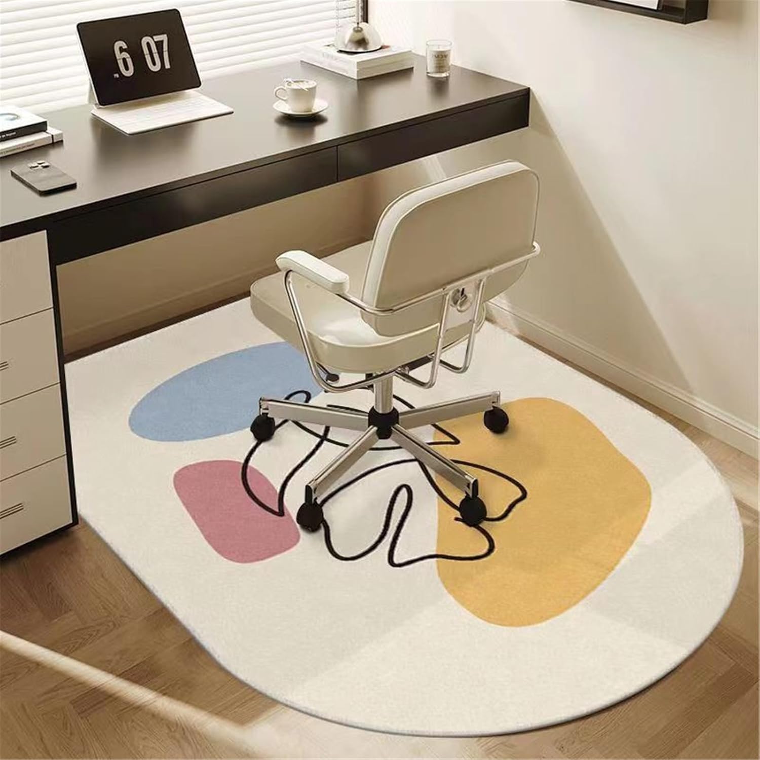 WaiDXn Multifunctional Mats For Hardwood Floors, Suitable For Computer Chairs And Gaming Chairs(Abstract,80x120cm)