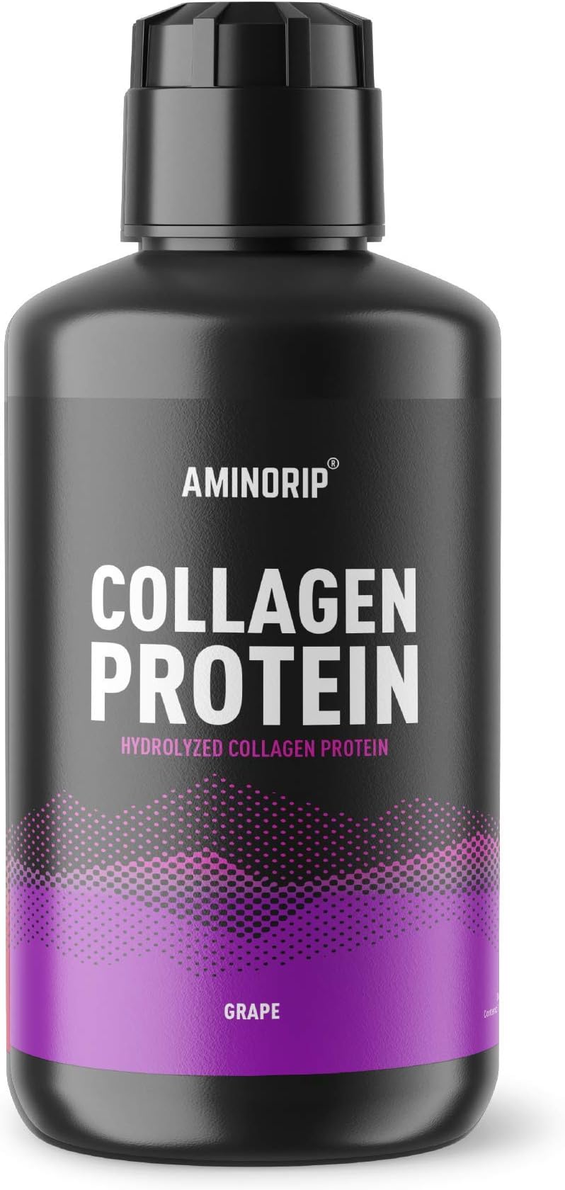 Collagen Protein by Aminorip. 18g of Protein, No Fat, Sugar Free, No Carbs. Predigested Hydrolysate Supplement. Supports Recovers Muscles, Bones and Joints, Made in USA. 16 oz (Grape)