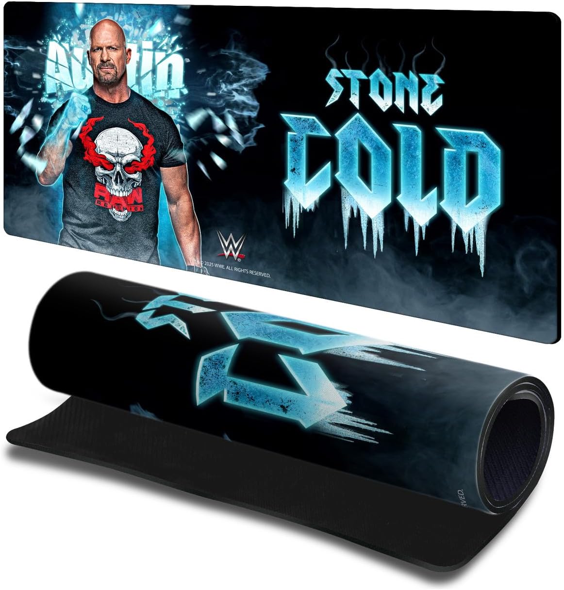 Head Case Designs Officially Licensed WWE Retro Skull Stone Cold Steve Austin 23.62 x 11.81 x 0.12 inches (600 x 300 mm) - L Gaming Office Desk PC Keyboard Mouse Mat Pad