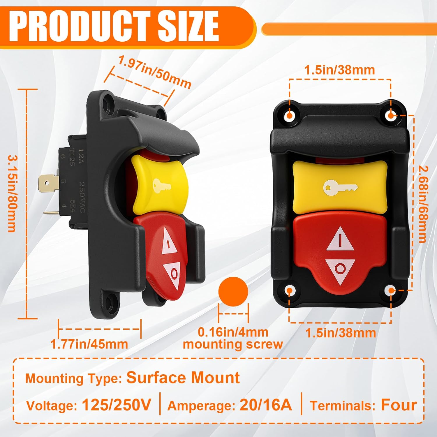 Table Saw Switch Replacement Compatible with Ryobi and Craftsman, Paddle On/Off Switch for Table Saw 125V/250V