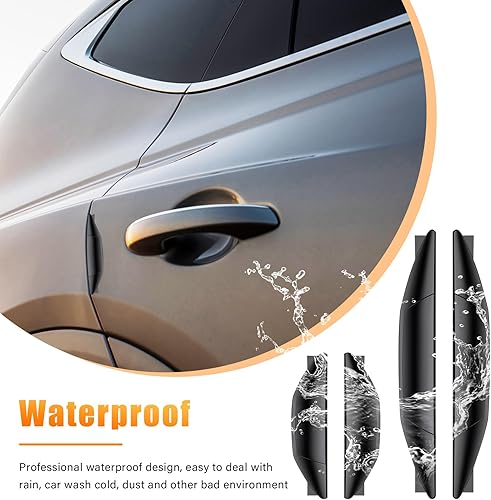 Miniatura 4 de Dickno Tiras anticolisión para puerta de automóvil, protector de borde lateral de puerta antiarañazos, calcomanías autoadhesivas para borde de