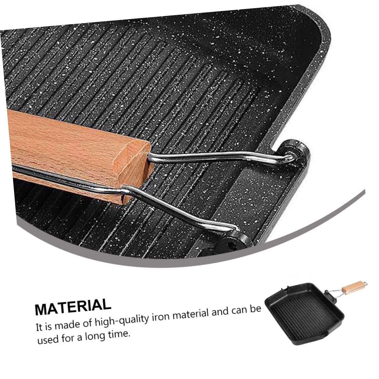 MAGICLULU Grillpfanne Antihaftbeschichtet Für Grill Toastpfanne Quadratisch Aus Bratpfanne Haushaltsgrill Mit Klappbarem Griff Grillplatte Für Snacks Und Backform