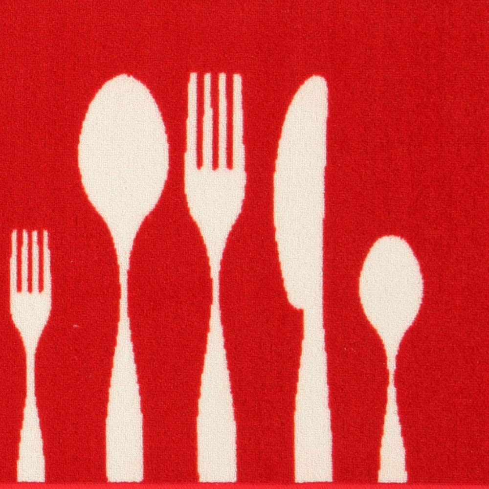 ABC Dinner Tappeto da Cucina, Rosso, 57 x 200 cm