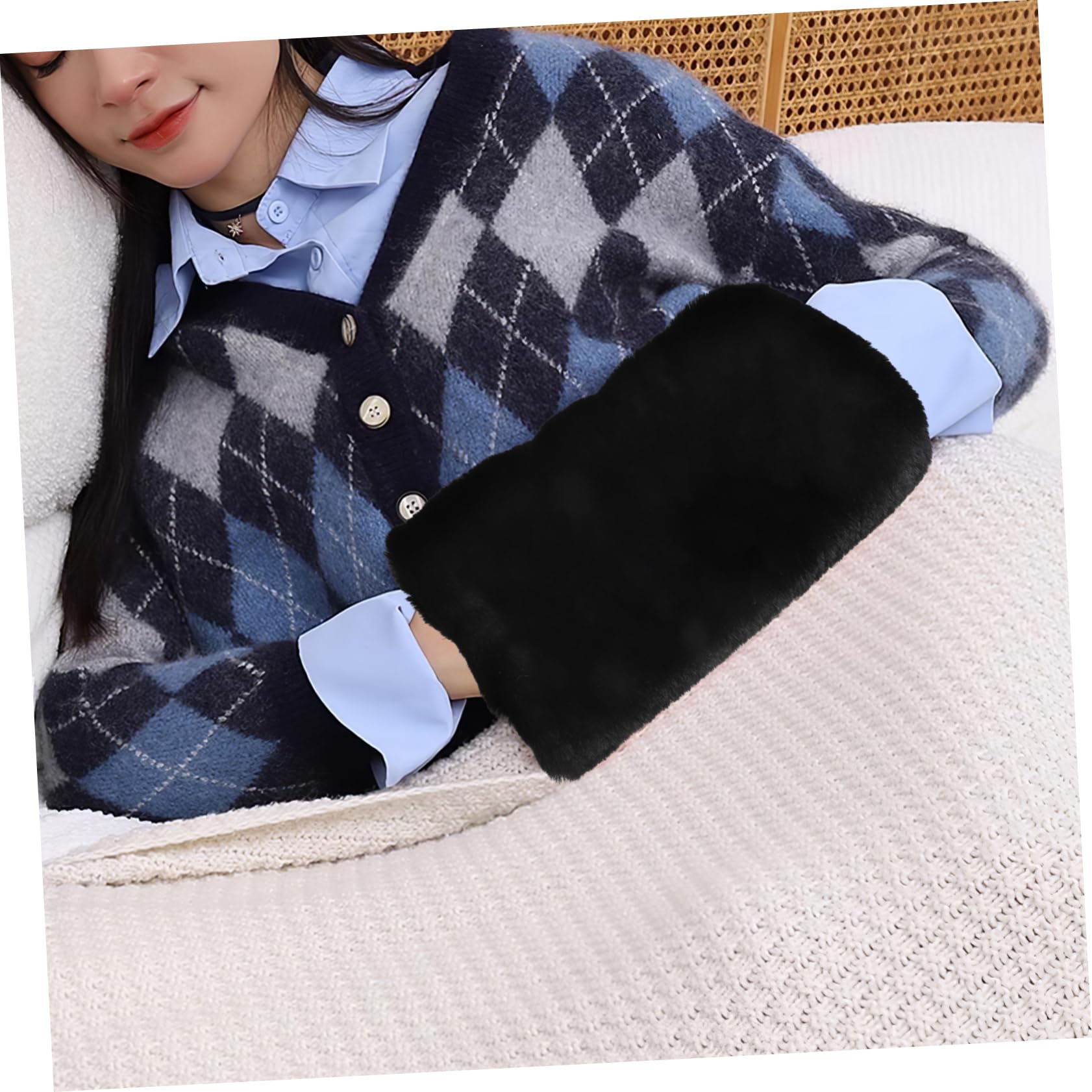 JOINPAYA Furry Warmer Bag Winter Hand Muff for Women Portable Insulated Arm Warmer Pouch Elegant Accessory for Cold Weather Present for Family and Friends