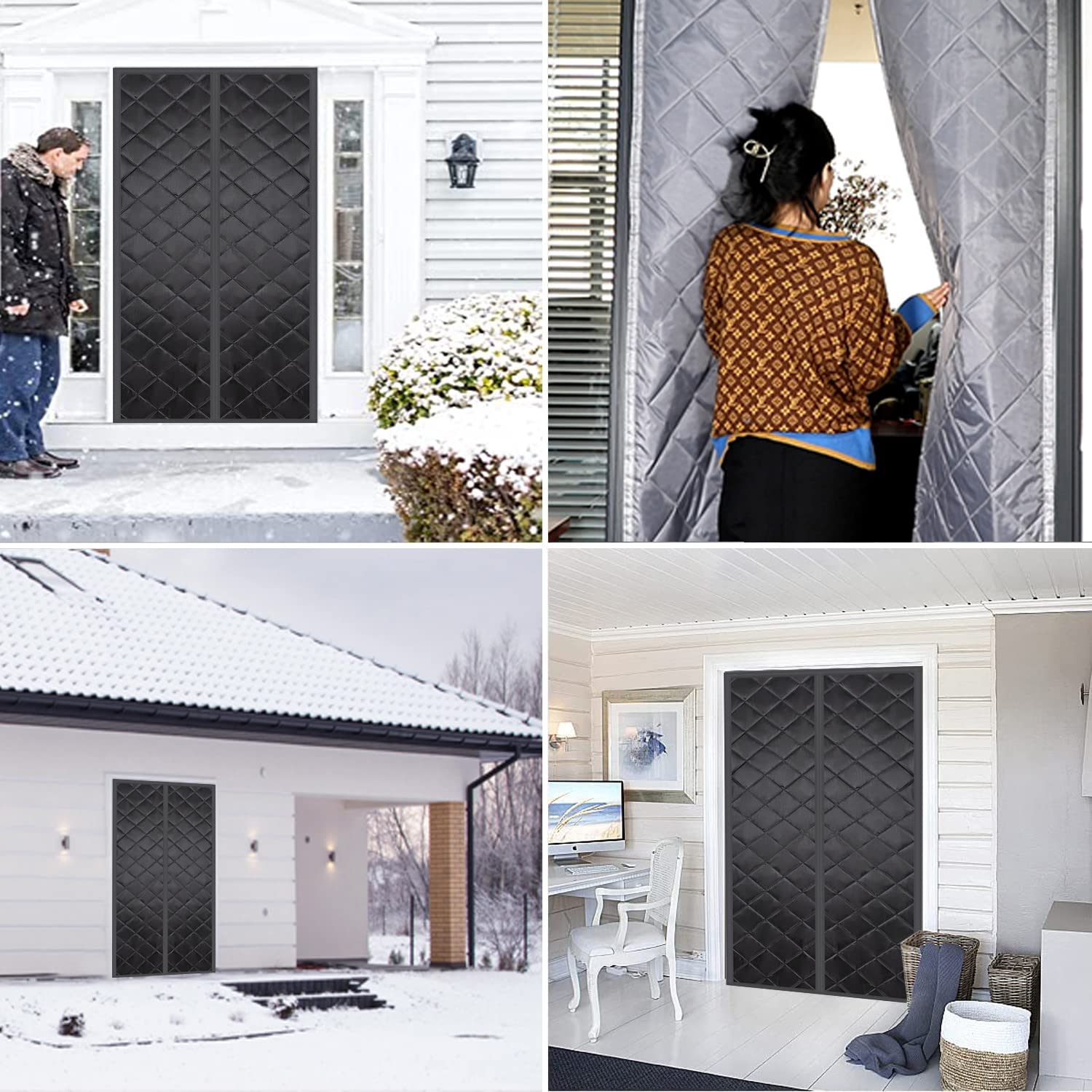 Warmtewerend gordijn voor deur,Thermisch geïsoleerd deurgordijn, handsfree open verdikt Warmtewerend gordijn voor deur,Thermisch geïsoleerd deurgordijn, handsfree open verdikt