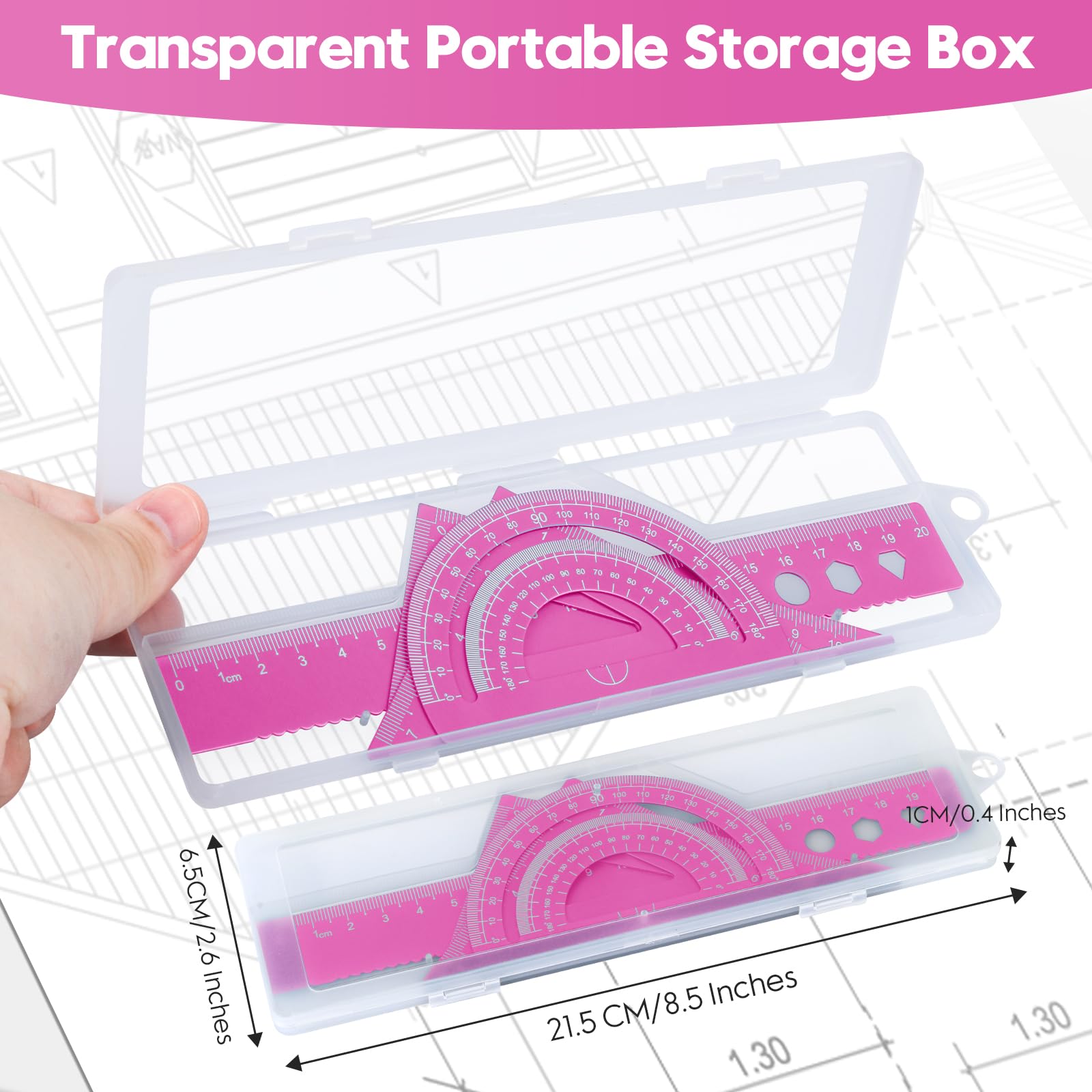 Snapklik.com : MSDADA Triangle Ruler, Protractor, Square And Ruler Set ...