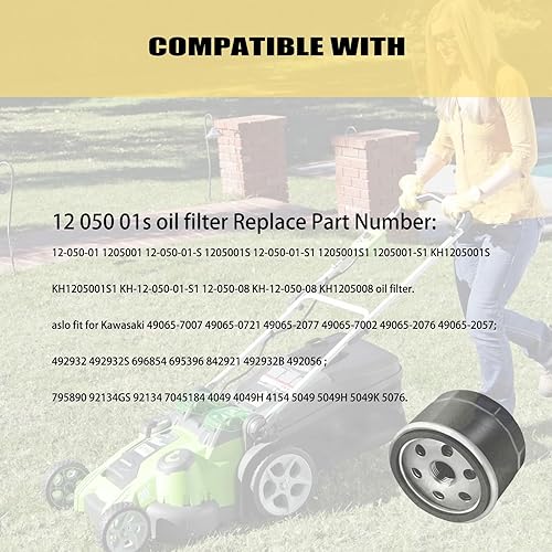 Miniatura 3 de 49065-7007 Filtro de aceite 49065-0721 492932 492932S 28 050 01-S para Kawasaki FR691V FR730V FR651V FR541V FR600V FX600V FS730 FX600V 4 Motor de