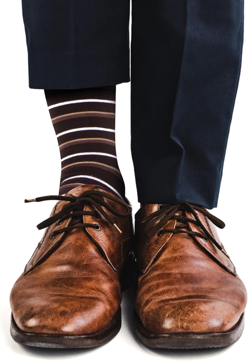 WeciBor Men's Patterned Dress Socks - 6/12 Pairs Seamless Cotton Crew Socks for Business, Office & Daily Wear - Image 5