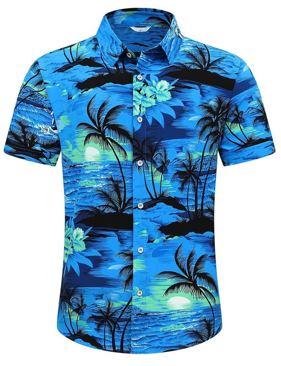 Men's Hawaiian Shirt Tops Vintage Short Sleeve Button Down Beach Shirt Male Tropical Floral Summer Pullover Party Holiday