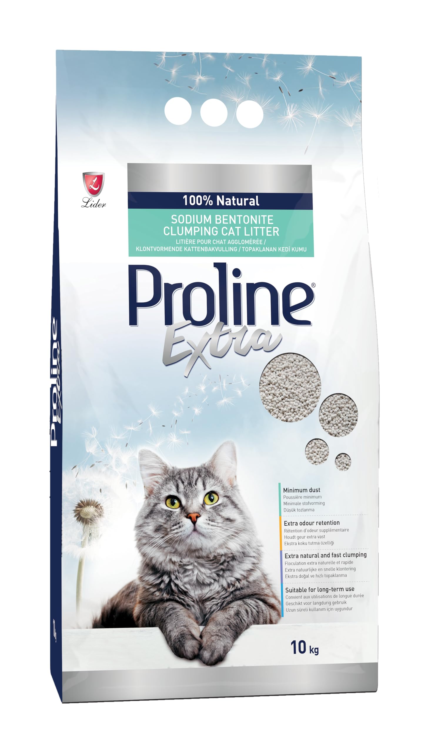 Proline Extra Sodıum Bentonite Gri Bentonit Topaklaşan Kedi Kumu 10 L