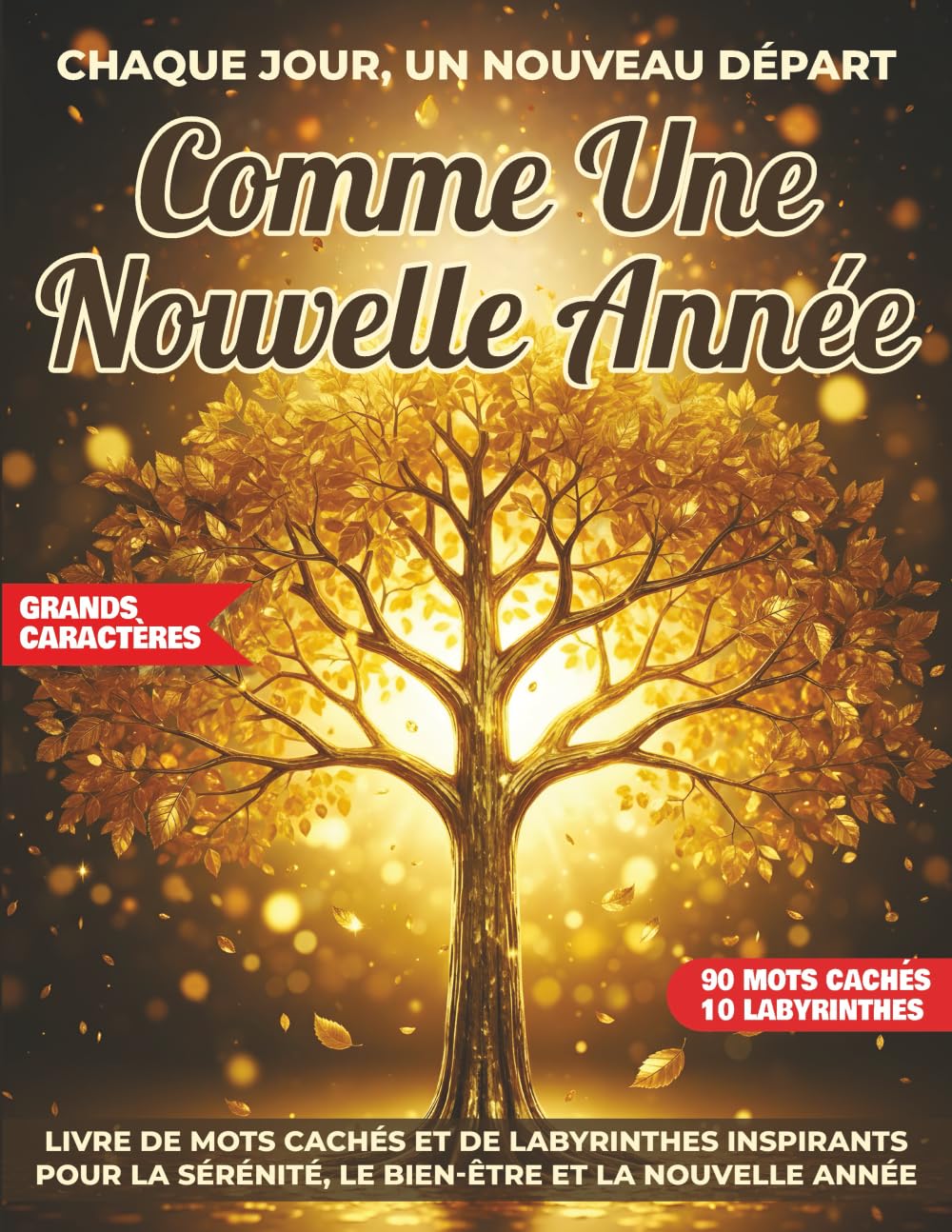 Chaque Jour Un Nouveau Départ Comme Une Nouvelle Année: Livre De Mots Cachés Et De Labyrinthes Inspirants Pour La Sérénité, Le Bien-Être Et La Nouvelle Année