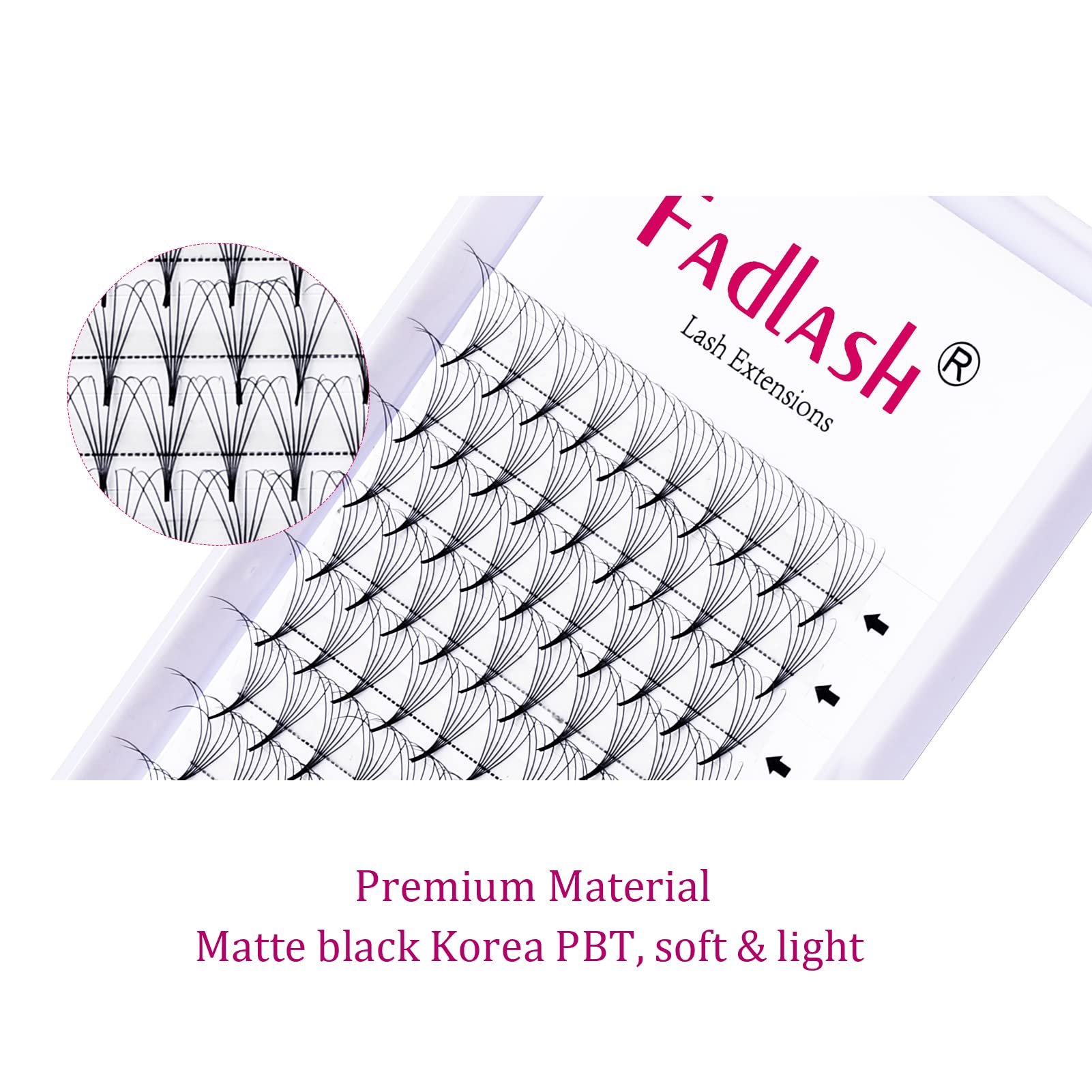Fadlash Pre Made Fan Eyelash Extensions 6D-0.07D Curl Mix 9-17mm Pointy Base Premade Volume Russian Lashes - Image 3