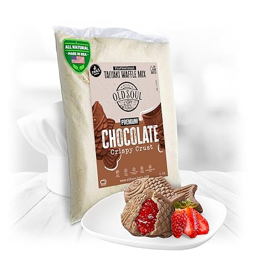 Miniatura 1 de OldSoul Professional Taiyaki Waffle Mix  Crujiente  Sabor a chocolate  5 libras  84 waffles (tradicional, 5 libras)