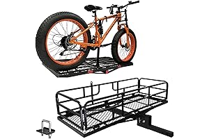 Double Dirt Bike Carrier for Hitch Mount Cargo Basket - Heavy-Duty Trailer for 2 E-bikes