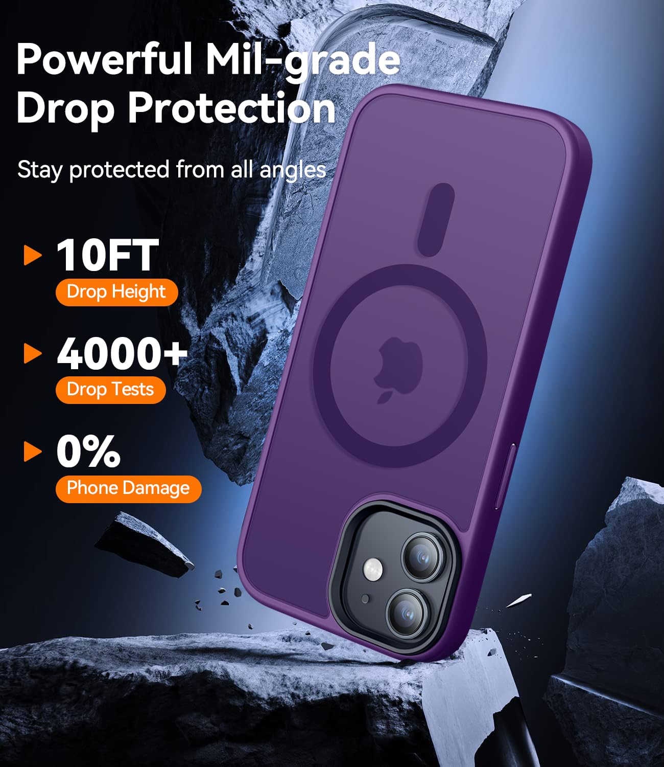 Custodia Magnetica Per IPhone 11 Con Compatibilità MagSafe – Cover Rigida Morbida TPU Con Motivo Cuore E Protezione Fotocamera – Viola Scuro - 2