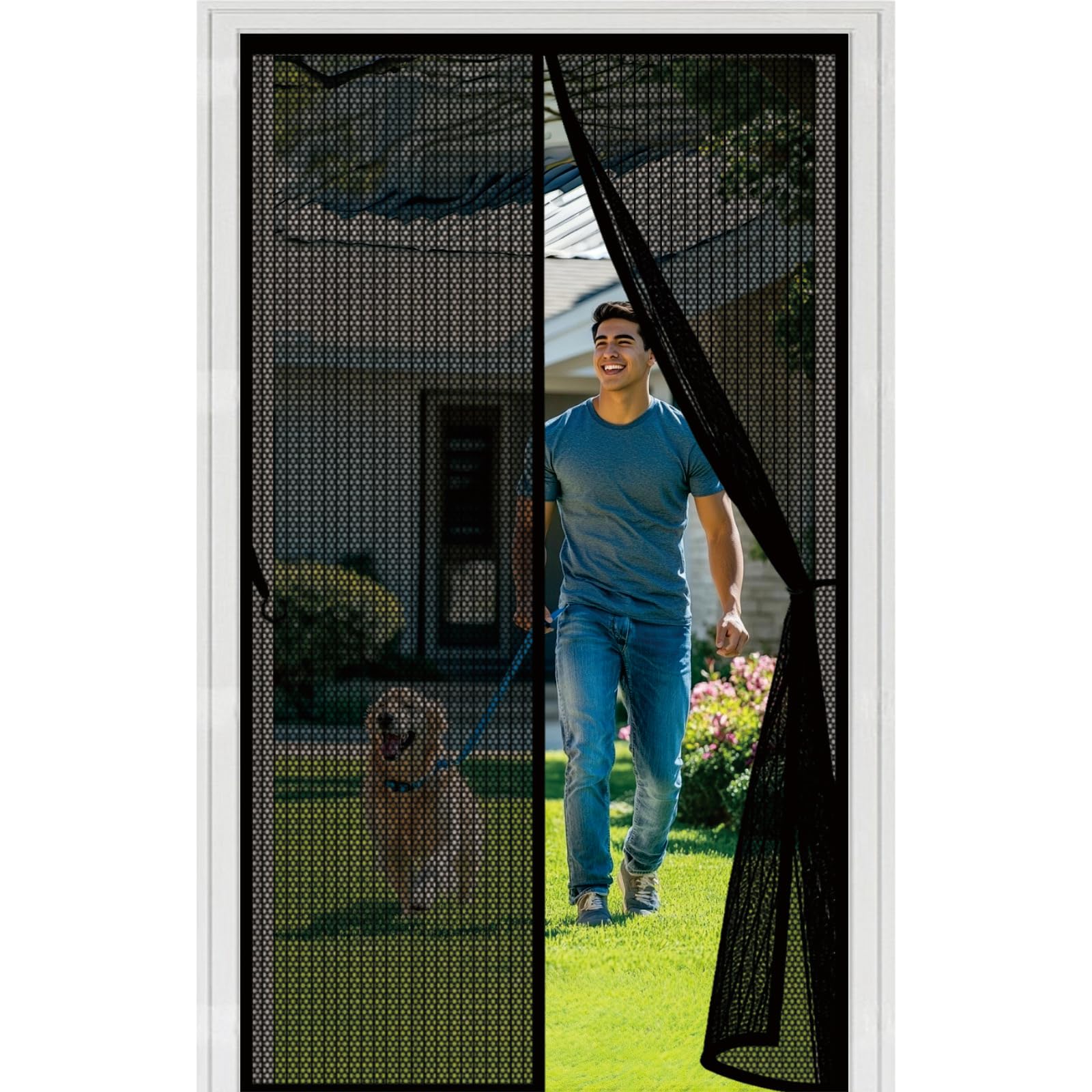 Moustiquaire 67x272 cm anti mouches rideau aimanté sans percer