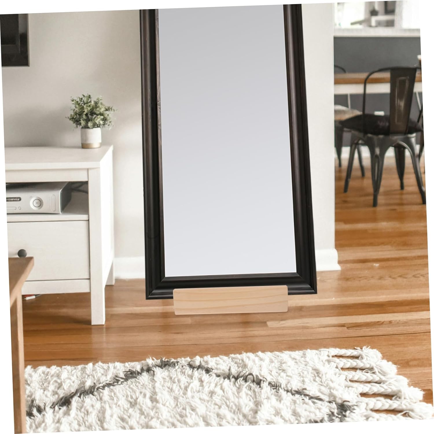 Alipis Wooden Floor Mirror Base Full Length Mirror Stand Holder Solid Wood Decor Dresser Decor Random Style