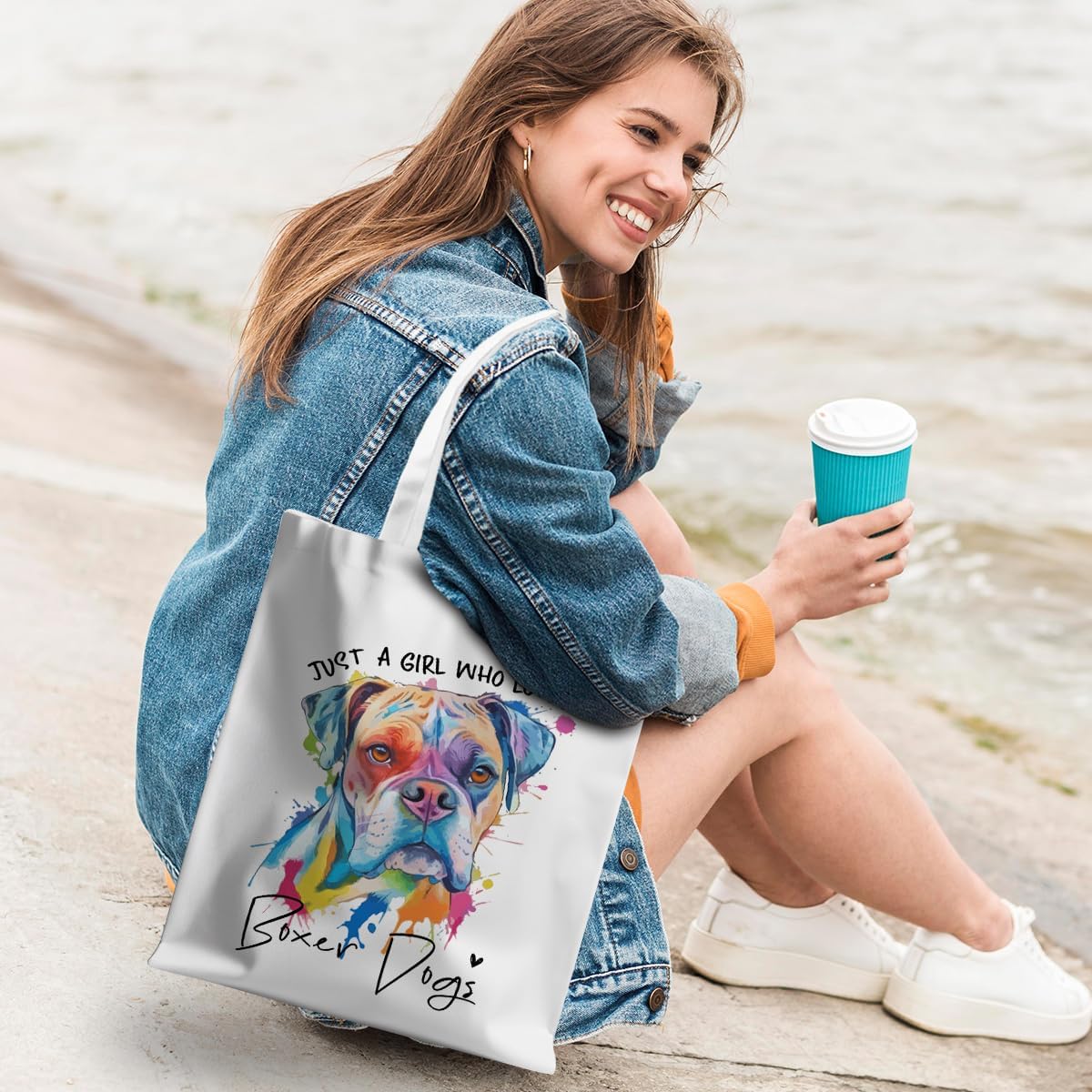 Dog Lovers Gifts Tote Bag, Capybara Frog Animal Cow Horse Raccoon Lovers Gifts for Women Reusable Grocery Bags - Image 2