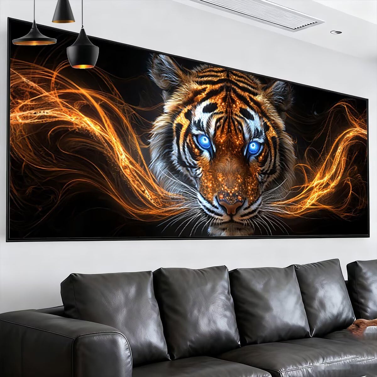 Malowanie diamentami Duży rozmiar 180 x 70 cm, Tiger Diamond Painting Kompletny zestaw, DIY Dołącz koraliki Rysunki dla dorosłych, zestawy do dekoracji wnętrz (abstrakcyjny) S-25