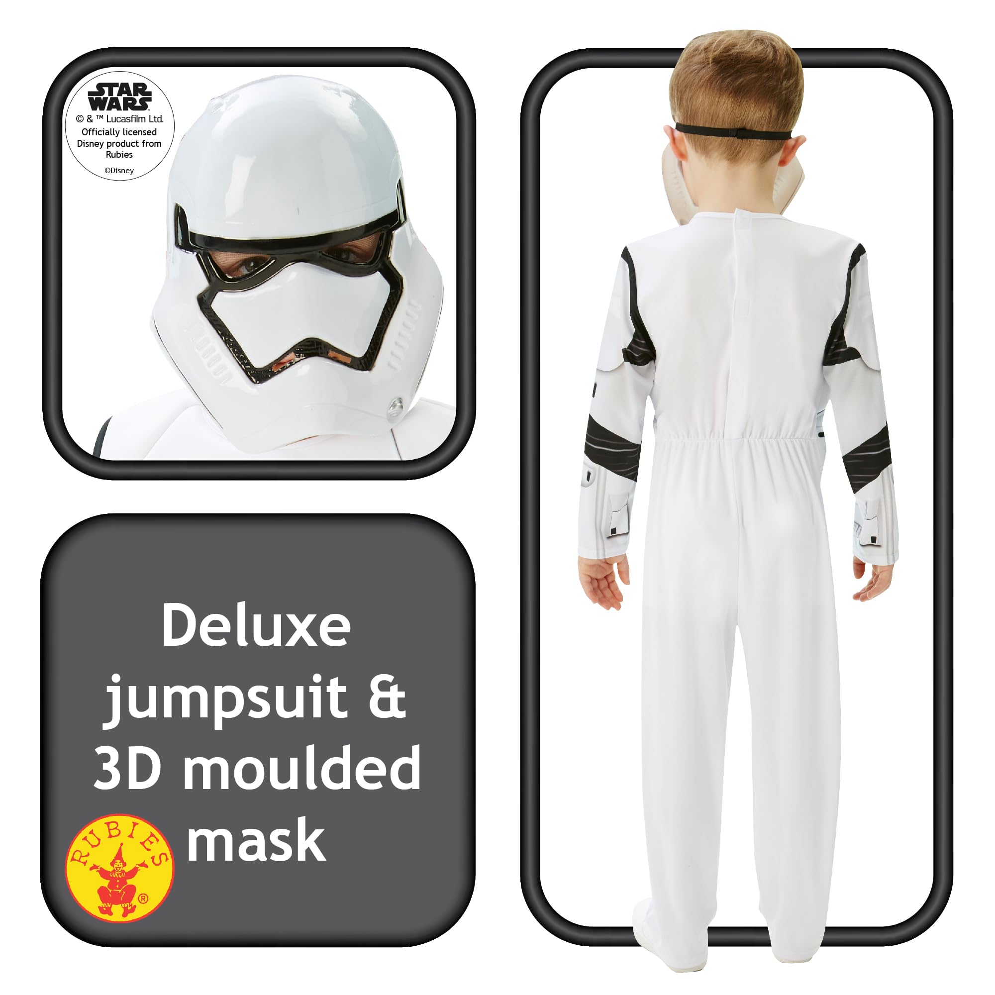 Rubie's Offizielles Star Wars, Stormtrooper Kostüm, Episode 7, Deluxe Kinder-kostüm