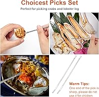 Vista 5 de Cascanueces, 8 piezas de cascanueces multiusos de acero inoxidable para mariscos y pecanas, herramientas para agrietar nueces con mango