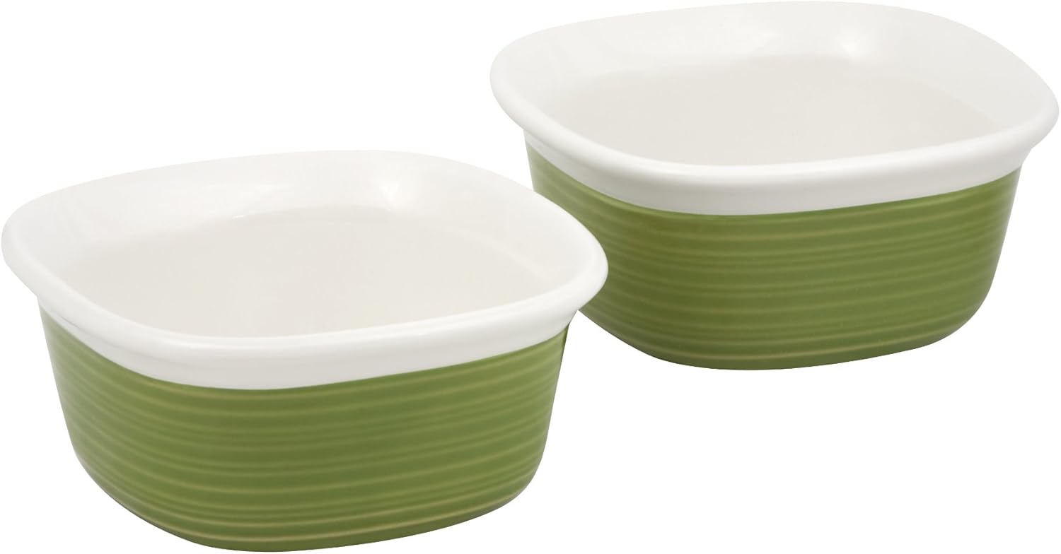 CorningWare Etch 7Ounce Ramekins Twin Pack, Green