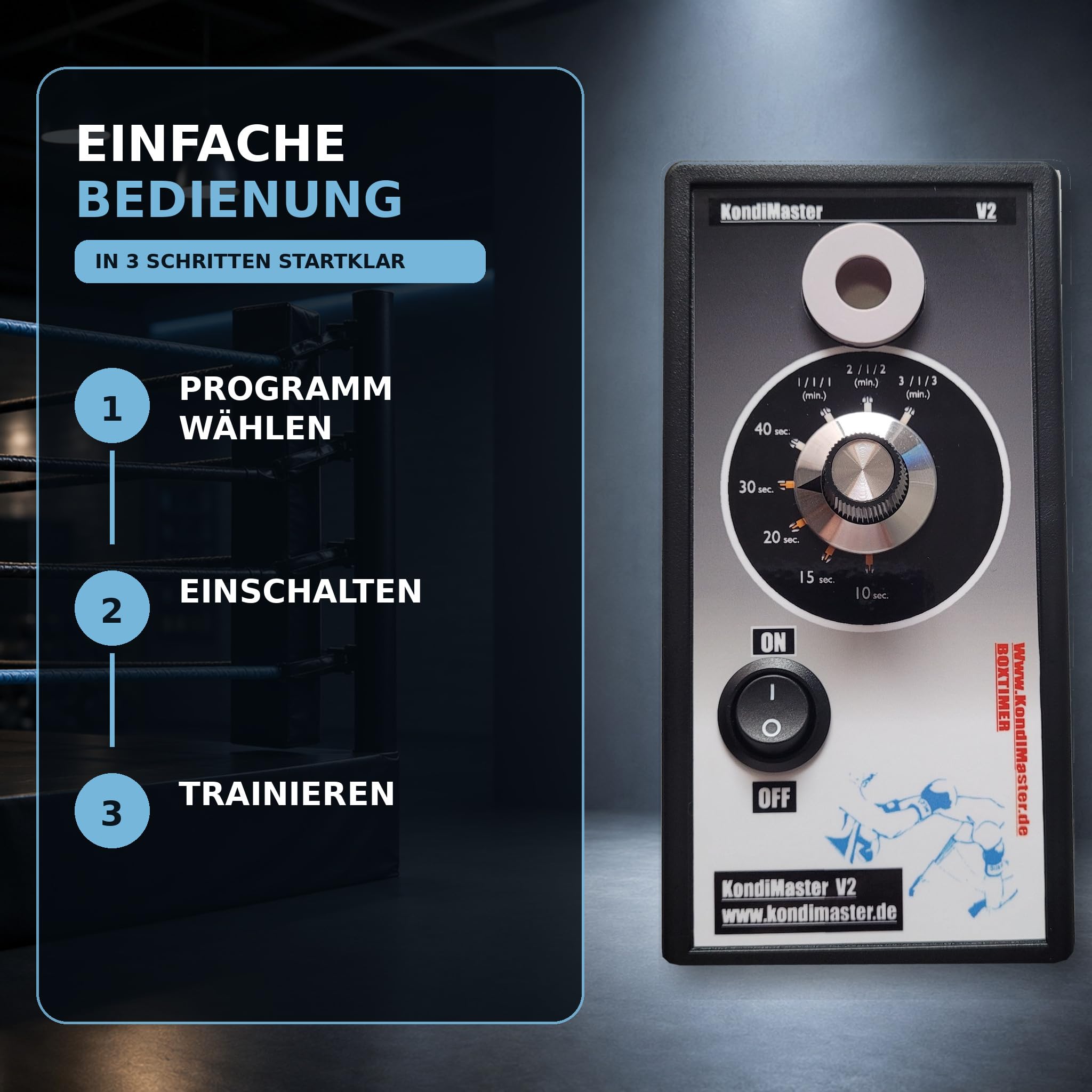 Intervall Timer KondiMaster V2 unser Basis-Gerät mit 8 Funktionen - KondiMaster.de