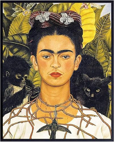 Miniatura 1 de Poster - 8x10 Mexican Art Wall Decor Picture Print for Bedroom, Living Room, Home, Apartment - Gift for Women, Woman Artist - Monkey, Cat,