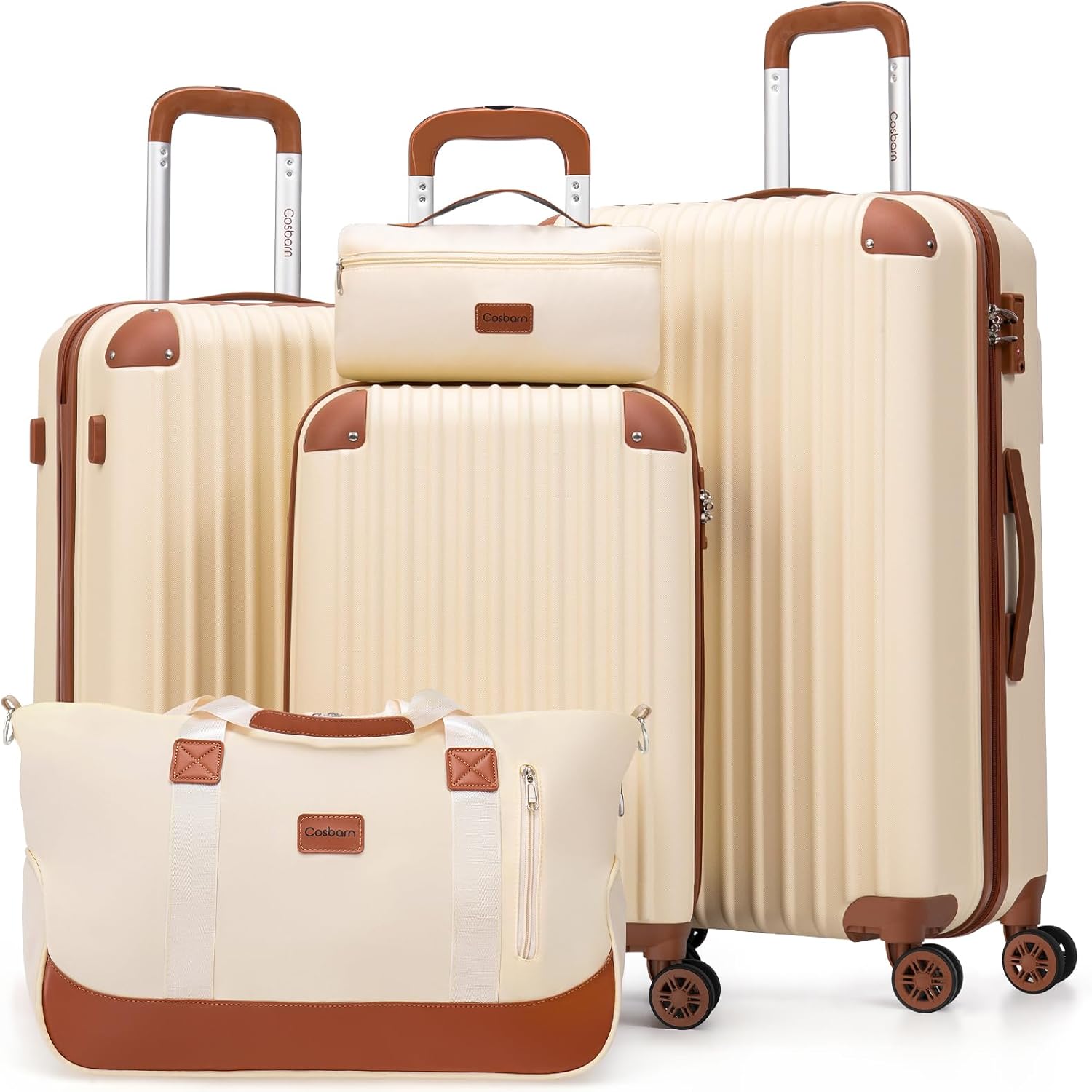 Luggage Sets 5 Piece Suitcases with Wheels, Suitcase Set ABS Hard Case Luggage with TSA Lock Spinner Wheels Durable Travel Luggage