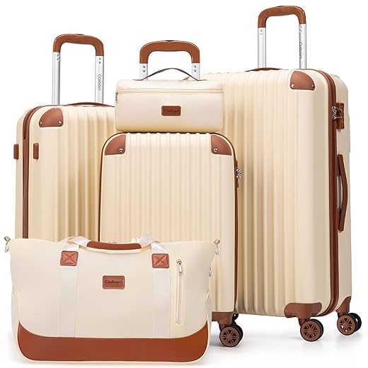 Luggage Sets 5 Piece Suitcases with Wheels, Suitcase Set ABS Hard Case Luggage with TSA Lock Spinner Wheels Durable Travel Luggage