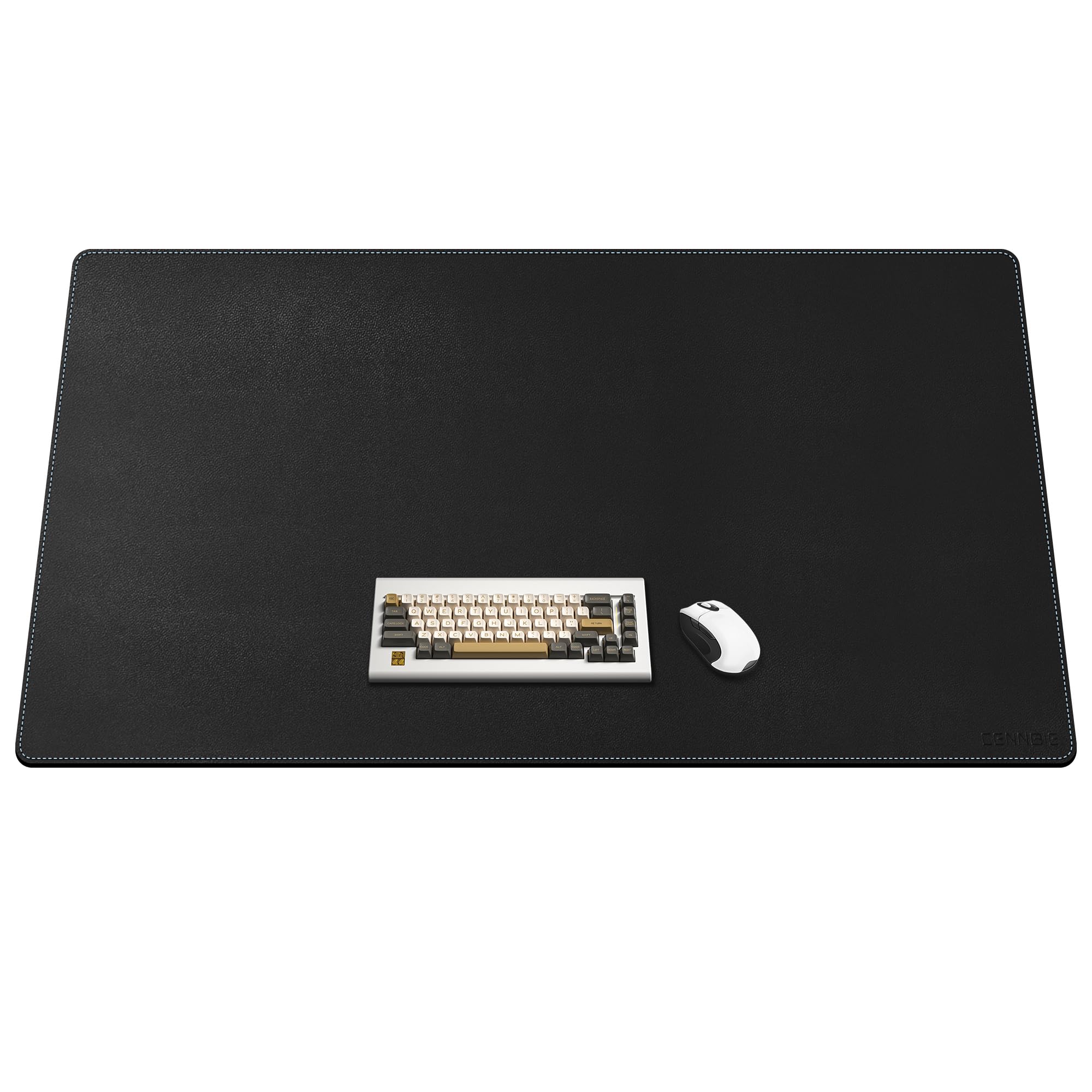 CENNBIE Bureau Mat van PU Leer - Antislip Schreibtisch Onderlegger 90x60 cm - Waterdicht en Makkelijk Schoon te Maken - Grote Muismat voor Kantoor en Homeoffice - Zwart