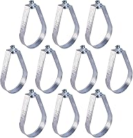 Highcraft ITSO-HQ112-10 Swivel Loop Pipe Hangers, 1-1/2 in. Pre-Galvanized Steel, 10-Pack - Durable, Adjustable Pipe Supports