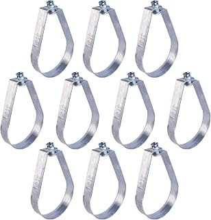 Highcraft ITSO-HQ112-10 Swivel Loop Pipe Hangers, 1-1/2 in. Pre-Galvanized Steel, 10-Pack - Durable, Adjustable Pipe Supports
