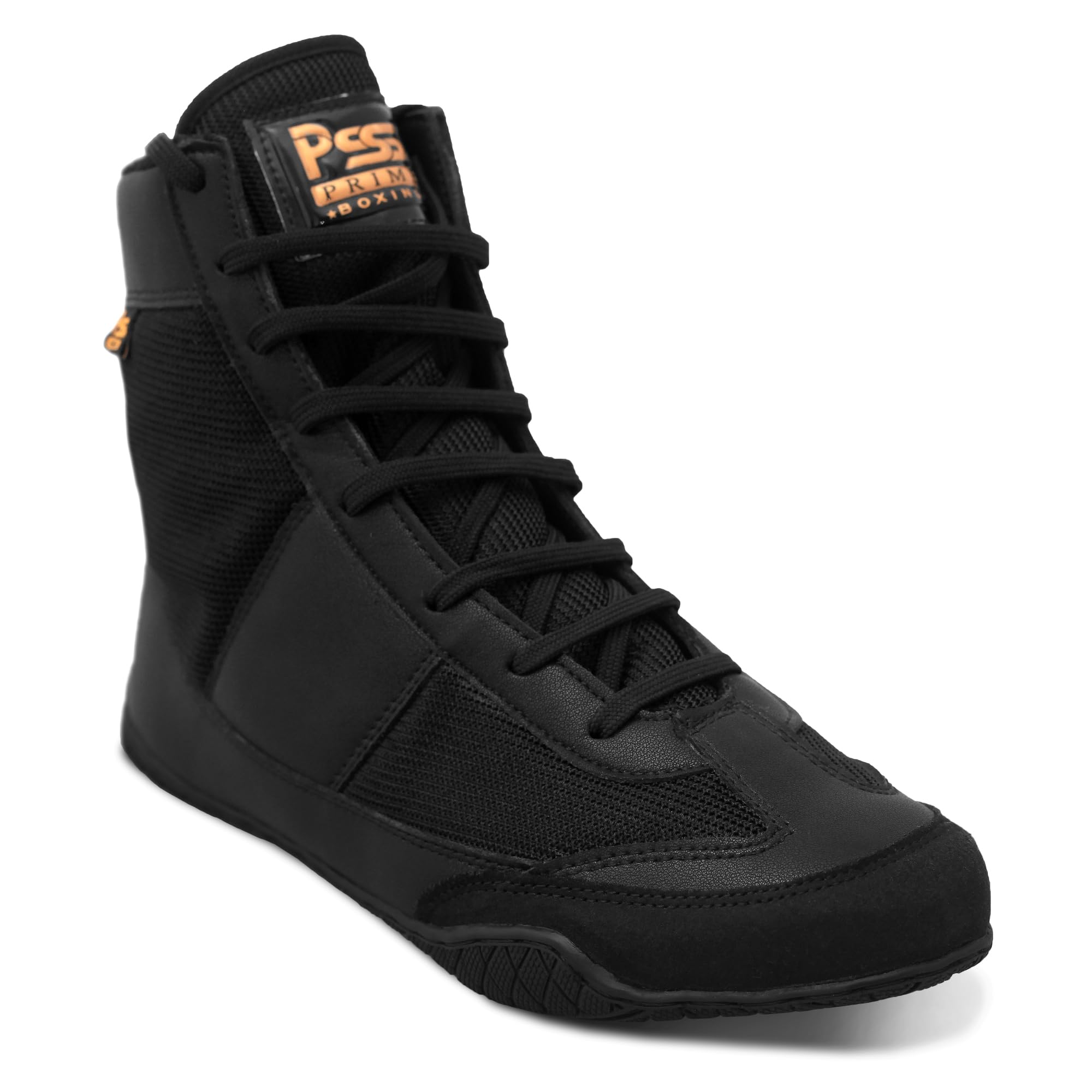PSS Scarpe da boxe con impugnatura alla caviglia, lacci lunghi, per allenamento, sparring, taekwondo, combattimento, arti marziali, bodybuilding, atletica, fitness, sport, arrampicata