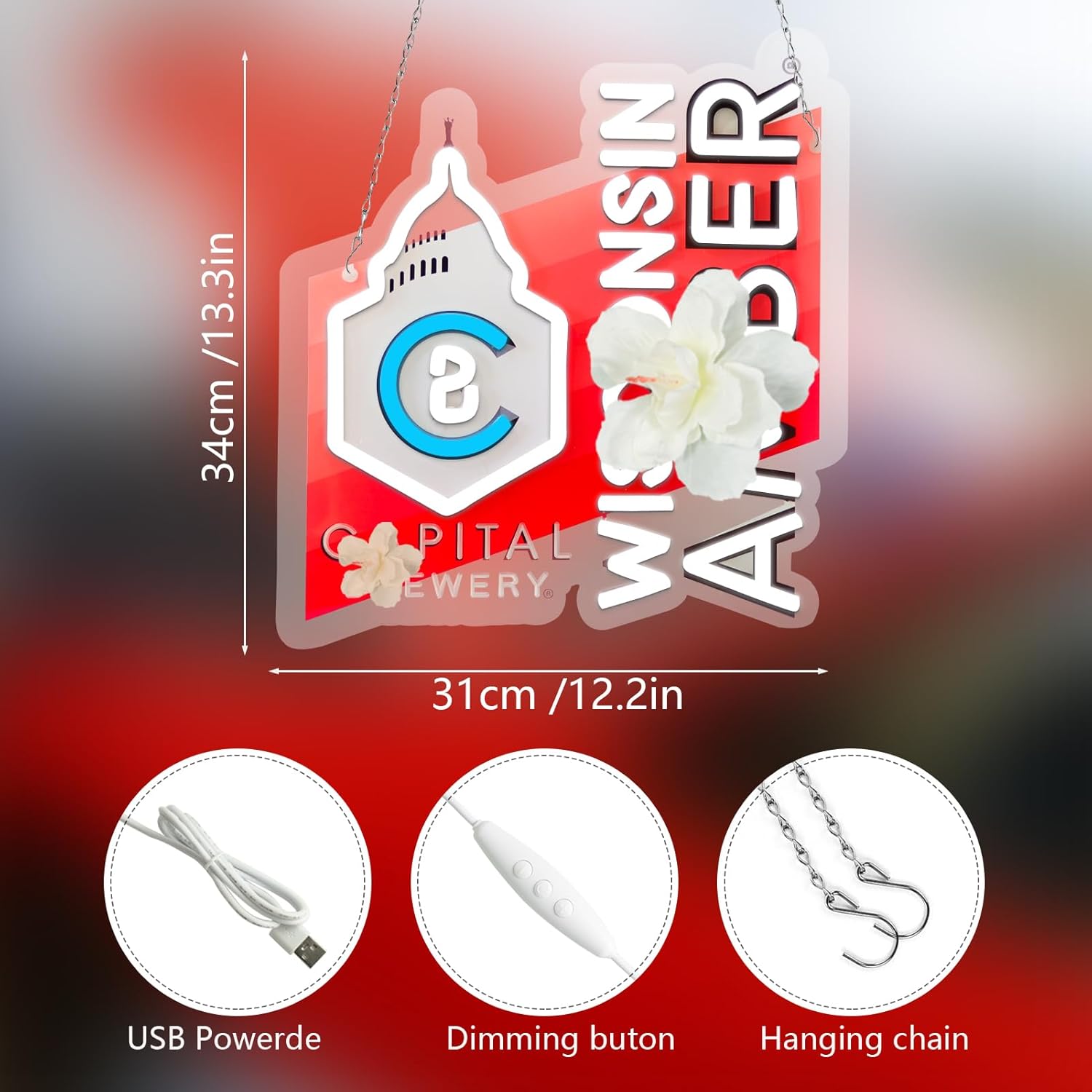 JFLLamp Beer Neon Signs for Wall Decor Neon Lights for Bedroom Led Signs Suitable for Dormitory Man Cave Christmas Gift - Image 2