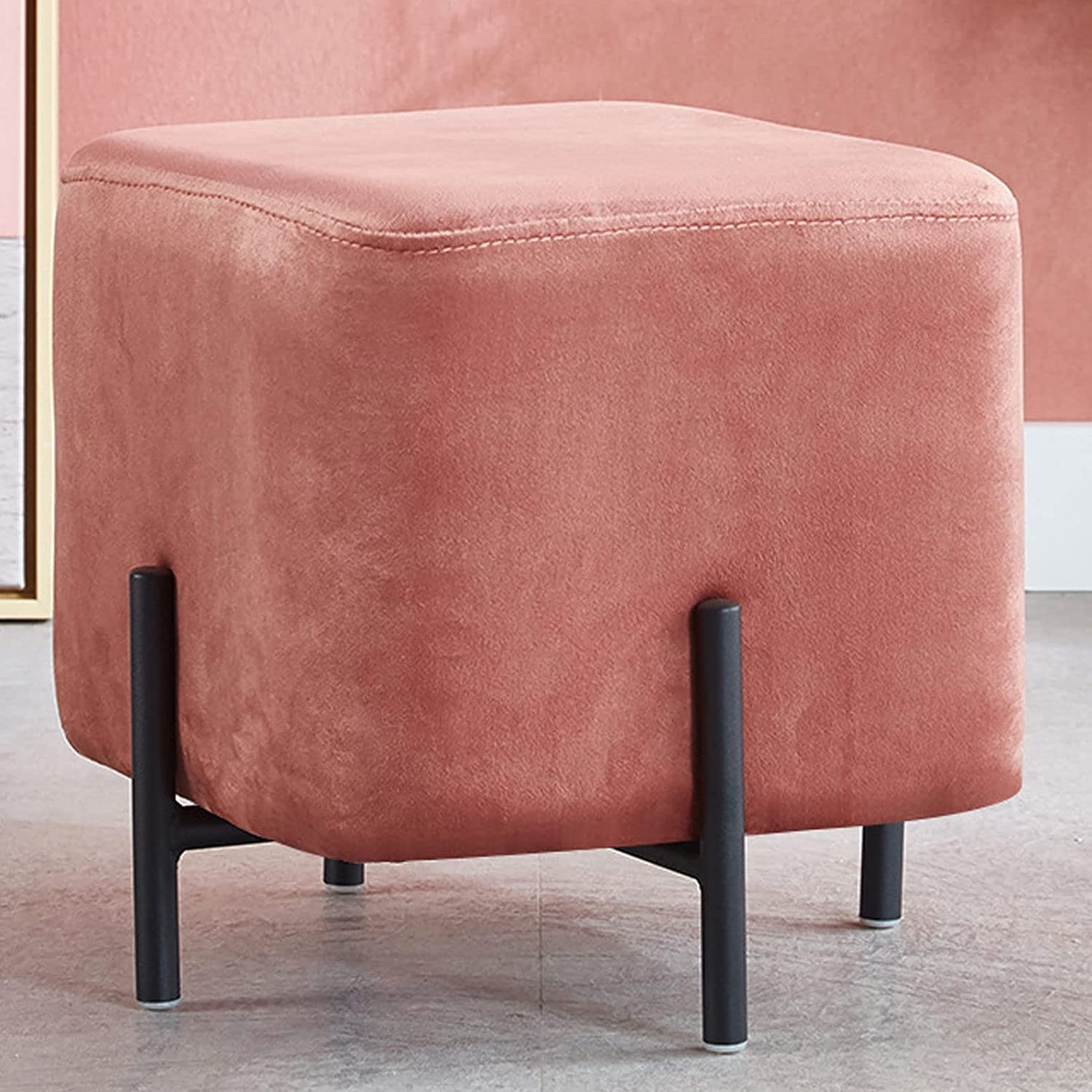 Siège rembourré doux avec pouf empilable moderne et hauteur ajustable de salon