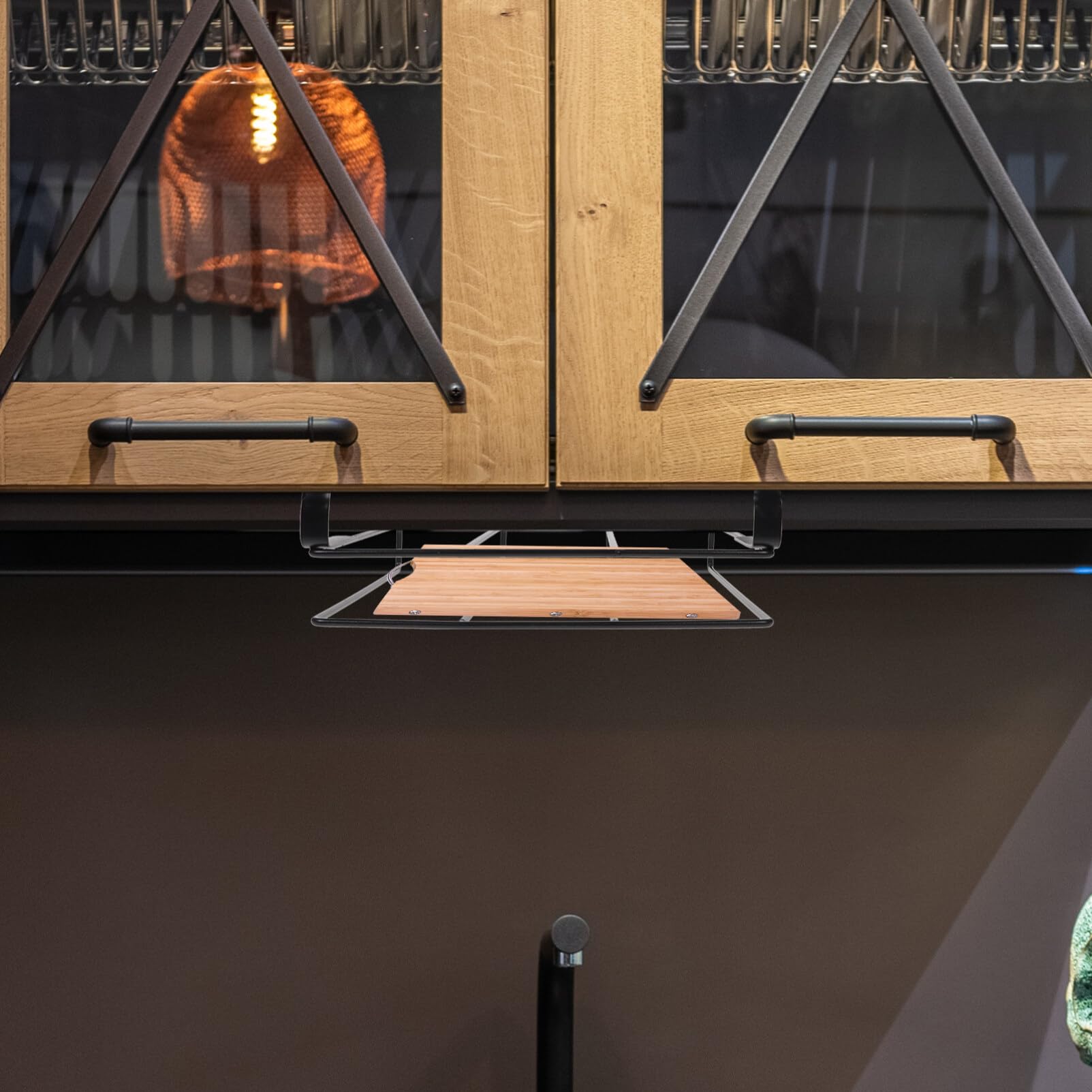 Healvian Support Suspendu pour Découper Organisateur Multifonctionnel de Rangement Sous Armoire Rack Pratique pour Ustensiles de Cuisine