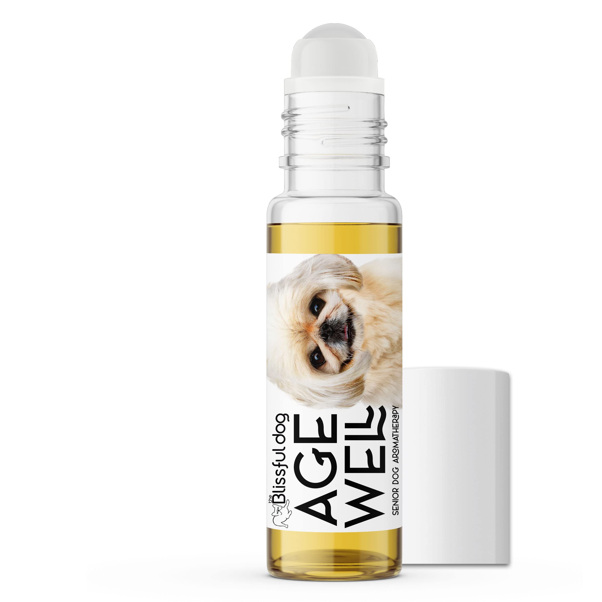 The Blissful Dog Pekingese Age Well Dog Aromatherapy Roll-On Bottle for Your Dog's Peaceful Ageing