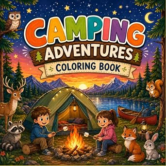 Camping Adventures Coloring Book Explore, Imagine & Color the Great Outdoors in 30 Scenes